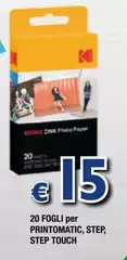 Kodak - 20 Fogli Per Printomatic, Step, Step Touch
