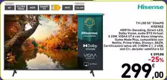 Hisense - Tv Led 55" 55A6HD Hisense - Tv Led 55" 55A6HD