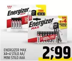 Energizer - Max X4+4 Stilo Aa/Mini Stilo Aaa Energizer - Max X4+4 Stilo Aa/Mini Stilo Aaa