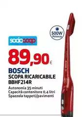Bosch - Scopa Ricaricabile Bbhf214r Bosch - Scopa Ricaricabile Bbhf214r