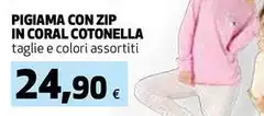 Coral - Pigiama Con Zip In  Cotonella