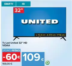 United - Tv Led 32" HD Vidaa