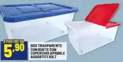 Box Trasparente Con Ruote Con Coperchio Apribile