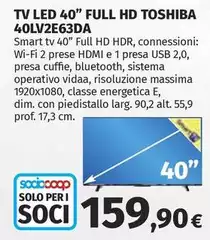 Toshiba - Tv Led 40" Full Hd 40LV2E63DA