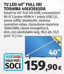 Toshiba - Tv Led 40" Full Hd 40LV2E63DA