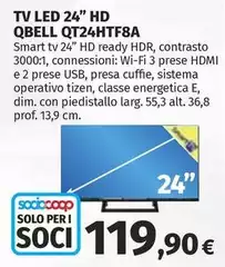 Tv Led 24" QBELL QT24HTFBAA