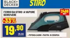 Black & Decker - Ferro Da Stiro A Vapore BXIR2403E Black & Decker - Ferro Da Stiro A Vapore BXIR2403E