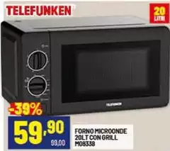 Telefunken - Forno Microonde 20lt Con Grill M09338 Telefunken - Forno Microonde 20lt Con Grill M09338