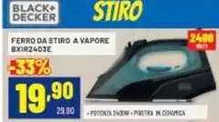 Black & Decker - Ferro Da Stiro A Vapore BXIR2403E