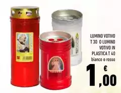 Lumino Votivo T30 O Lumino Votivo In Plastica T40