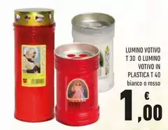 Lumino Votivo T30 O Lumino Votivo In Plastica T40