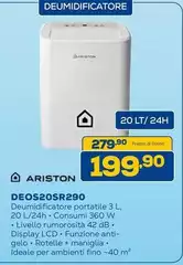 Ariston - DEOS20SR290 Deumidificatore Ariston - DEOS20SR290 Deumidificatore