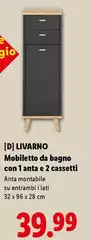 Livarno - Mobiletto Da Bagno Con 1 Anta E 2 Cassetti