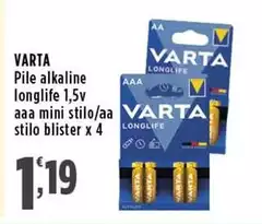 Varta - Pile Alkaline Longlife 1,5V AAA Mini Stilo