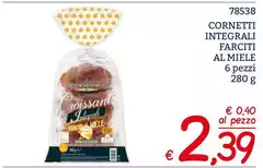 Miele - Cornetti Integrali Farciti Miele - Cornetti Integrali Farciti