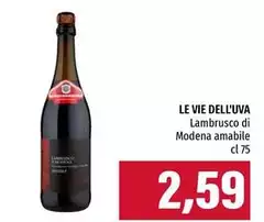 Le vie dell'uva - Lambrusco Di Modena Amabile Le vie dell'uva - Lambrusco Di Modena Amabile