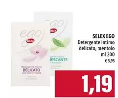 Selex - Ego Detergente Intimo Delicato, Mentolo