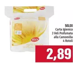 Selex - Carta Igienica 3 Veli Profumata Alla Camomilla Selex - Carta Igienica 3 Veli Profumata Alla Camomilla