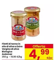 Asdomar - Filetti Di Tonno In Olio Di Oliva O Extra Vergine Di Oliva Biologico Asdomar - Filetti Di Tonno In Olio Di Oliva O Extra Vergine Di Oliva Biologico