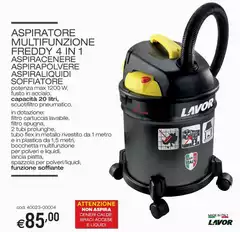 Lavor - Aspiratore Multifunzione Freddy 4 In 1 Lavor - Aspiratore Multifunzione Freddy 4 In 1