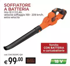 Black & Decker - Soffiatore A Batteria Black & Decker - Soffiatore A Batteria