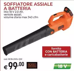 Black & Decker - Soffiatore Assiale A Batteria Black & Decker - Soffiatore Assiale A Batteria