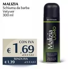 Malizia - Schiuma Da Barba Vetyver Malizia - Schiuma Da Barba Vetyver