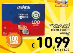 Lavazza - 100 Cialde Caffè Compostabili Crema E Gusto Lavazza - 100 Cialde Caffè Compostabili Crema E Gusto
