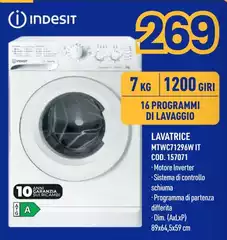 Indesit - Lavatrice MTWC71296W IT Indesit - Lavatrice MTWC71296W IT