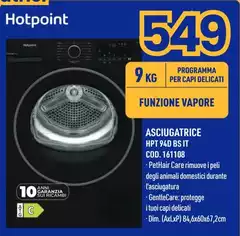 Hotpoint - Asciugatrice HPT 94D BS IT