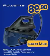 Rowenta - Easy Steam VR5121 2400 W 1,4 L Acciaio Inossidabile Nero, Blu Rowenta - Easy Steam VR5121 2400 W 1,4 L Acciaio Inossidabile Nero, Blu