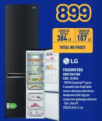 LG - GBB72MCVBN Frigorifero Con Congelatore Libera Installazione 384 L B Nero, Metallico LG - GBB72MCVBN Frigorifero Con Congelatore Libera Installazione 384 L B Nero, Metallico