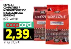 Caffe borbone - Capsule Compatibili A Modo/Nespresso Miscela Decisa Caffe borbone - Capsule Compatibili A Modo/Nespresso Miscela Decisa