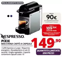 Nespresso - Pixie Macchina Caffè A Capsule