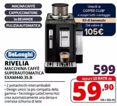 De Longhi - Rivelia EXAM440.35.B Macchina Da Caffè Automatica Black