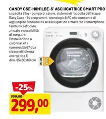 Candy - CSE-H8NILBE-S' Asciugatrice Smart Pro