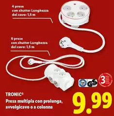Tronic - Presa Multipla Con Prolunga, Avvolgicavo O A Colonna Tronic - Presa Multipla Con Prolunga, Avvolgicavo O A Colonna