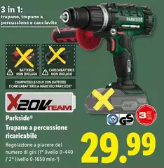 Parkside - Trapano A Percussione Ricaricabile