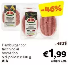 Aia - Hamburger Con Tacchino Al Rosmarino O Di Pollo Aia - Hamburger Con Tacchino Al Rosmarino O Di Pollo