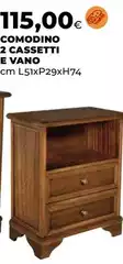Comodino 2 Cassetti E Vano