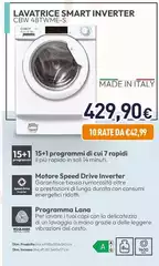 Candy - Smart Inverter CBW 48TWME-S Lavatrice Caricamento Frontale 8 Kg 1400 Giri/min Bianco Candy - Smart Inverter CBW 48TWME-S Lavatrice Caricamento Frontale 8 Kg 1400 Giri/min Bianco