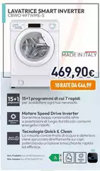 Candy - Smart Inverter CBWO 49TWME-S Lavatrice Caricamento Frontale 9 Kg 1400 Giri/min Bianco Candy - Smart Inverter CBWO 49TWME-S Lavatrice Caricamento Frontale 9 Kg 1400 Giri/min Bianco