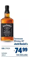 Jack Daniels - Tennessee Whiskey 40° Jack Daniels - Tennessee Whiskey 40°