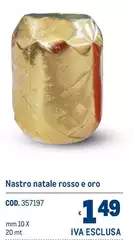 Oro - Nastro Natale Rosso E Oro - Nastro Natale Rosso E