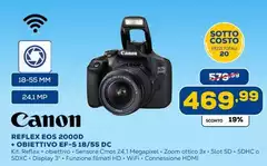 Canon - Reflex EOS 2000D + OBiettivo EF-S 18/55 DC