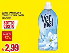 Vernel - Ammorbidente Concentrato Blu Oxygen 78 Lavaggi Vernel - Ammorbidente Concentrato Blu Oxygen 78 Lavaggi