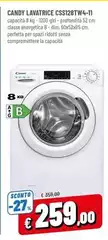 Candy - Smart CSS128TW4-11 Lavatrice Caricamento Frontale 8 Kg 1200 Giri/min Bianco Candy - Smart CSS128TW4-11 Lavatrice Caricamento Frontale 8 Kg 1200 Giri/min Bianco