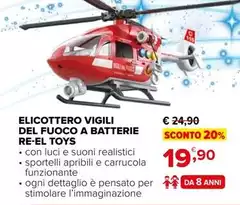 Re.el toys - Elicottero Vigili Del Fuoco A Batterie Re.el toys - Elicottero Vigili Del Fuoco A Batterie