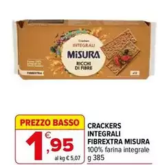 Misura - Crackers Integrali Fibrextra Misura - Crackers Integrali Fibrextra