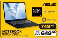 Asus - Notebook M1407KA-LY014W Asus - Notebook M1407KA-LY014W